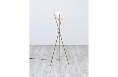 Mid Century Modern Tripod Brass Floor Lamp