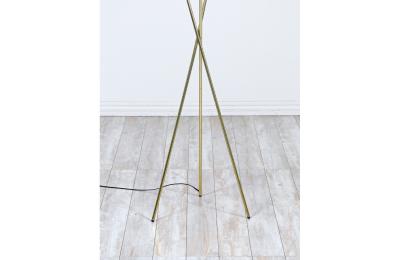 Mid Century Modern Tripod Brass Floor Lamp