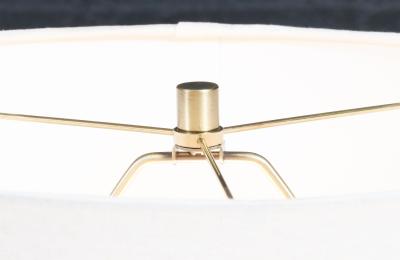 Mid Century Modern Tripod Brass Walnut Table Lamp