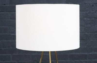 Mid Century Modern Tripod Brass Walnut Table Lamp