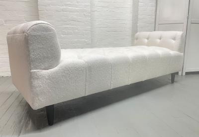 Mid Century Modern Tufted Bench in Boucl 
