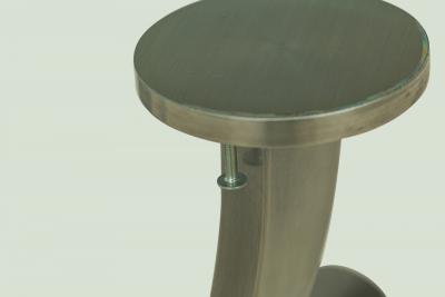 Mid Century Modern Two Tier Circular Glass Silver Metal Frame Coffee Table