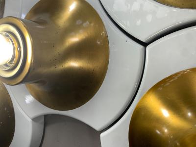Mid Century Modern Wall Sconce in Wood Brass