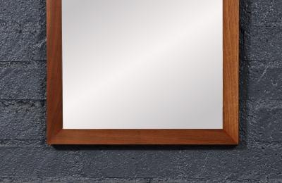 Mid Century Modern Walnut Beveled Frame Arch Mirror