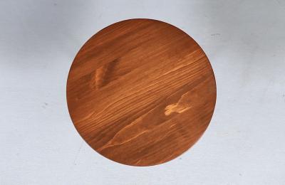 Mid Century Modern Walnut Brass Starburst Pedestal Side Table