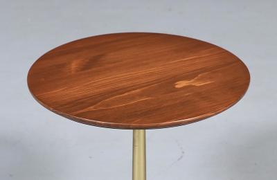 Mid Century Modern Walnut Brass Starburst Pedestal Side Table