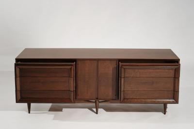 Mid Century Modern Walnut Credenza C 1950s