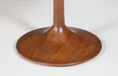 Mid Century Modern Walnut Glass Mushroom Table Lamp