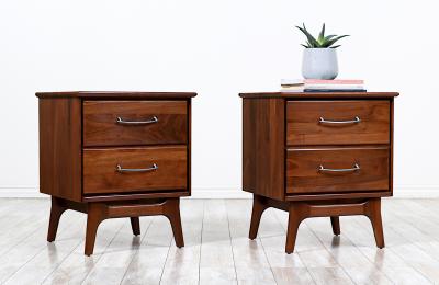 Mid Century Modern Walnut Night Stands by Ace Hi