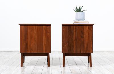 Mid Century Modern Walnut Night Stands by Ace Hi