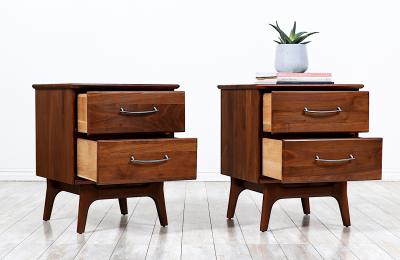 Mid Century Modern Walnut Night Stands by Ace Hi
