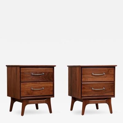 Mid Century Modern Walnut Night Stands by Ace Hi