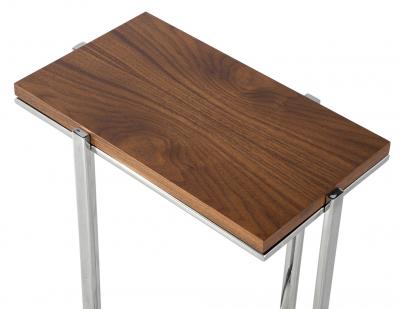 Mid Century Modern Walnut and Metal Drinks Table