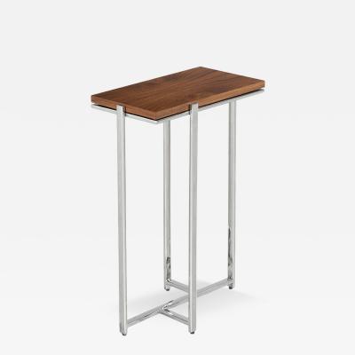 Mid Century Modern Walnut and Metal Drinks Table