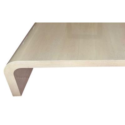 Mid Century Modern Waterfall Beige Lacquer Cocktail Coffee Table