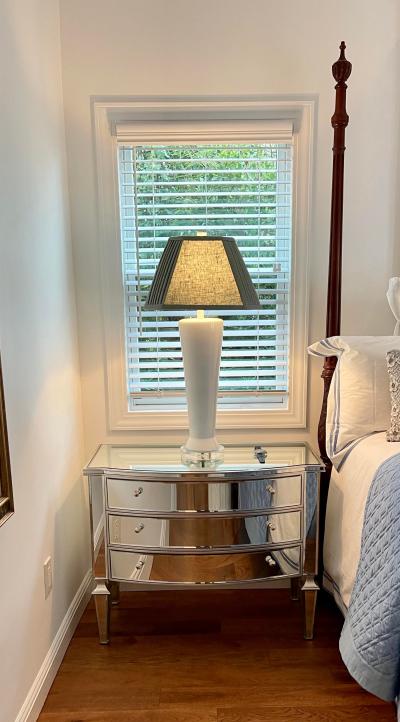 Mid Century Modern White Pottery Table Lamps W Custom Made Linen Shades a Pair