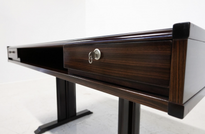 Mid Century Modern Wooden Desk with Drawers Italy 1960s