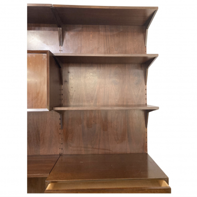 Mid Century Modern Wooden Wall Unit Italy 1960s