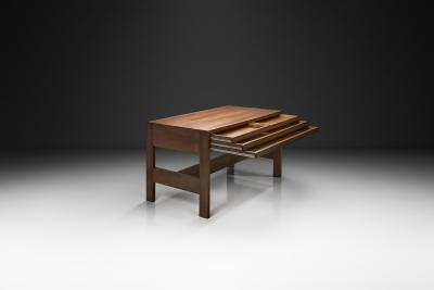 Mid Century Modern Writing Desk with Integrated Drawers Italy 1960s