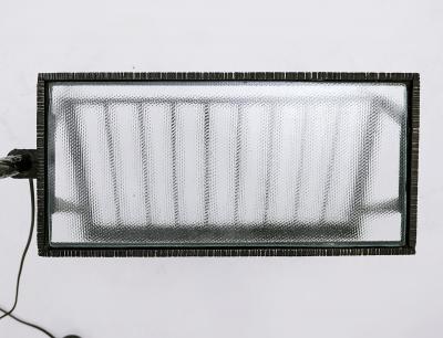 Mid Century Modern Wrought Iron Floor Lamp with Table Magazine Rack