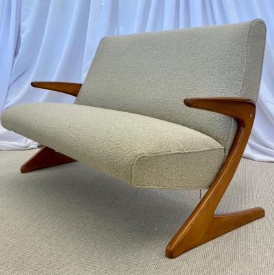 Mid Century Modern Z Sofa Settee by Bengt Ruda Boucle Swedish 1960s