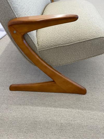 Mid Century Modern Z Sofa Settee by Bengt Ruda Boucle Swedish 1960s