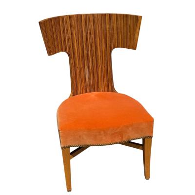 Mid Century Modern Zebrawood Klismos Lounge Chair 1 of 2