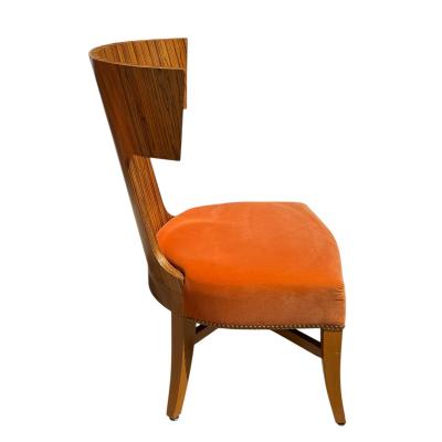 Mid Century Modern Zebrawood Klismos Lounge Chair 1 of 2