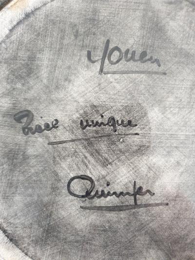 Mid Century Modern large Glazed ceramic bowl