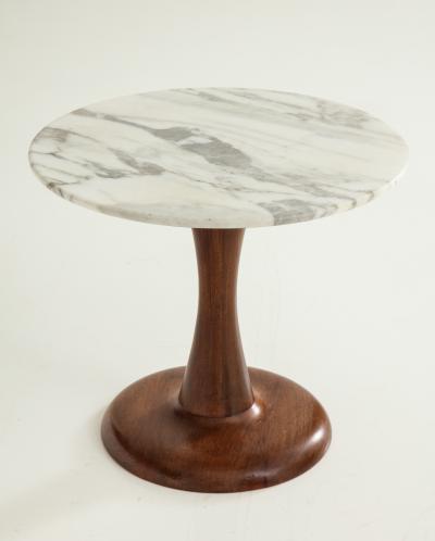 Mid Century Modern side table Walnut and Marble Top 