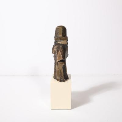 Mid Century Modernist Abstracted Figural Bronze Sculpture of an Embracing Couple