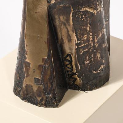 Mid Century Modernist Abstracted Figural Bronze Sculpture of an Embracing Couple