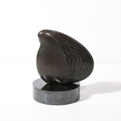 Mid Century Modernist Amorphic Ripple Bronze Sculpture signed V R 3 3
