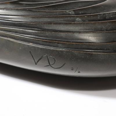 Mid Century Modernist Amorphic Ripple Bronze Sculpture signed V R 3 3