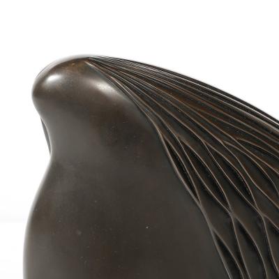 Mid Century Modernist Amorphic Ripple Bronze Sculpture signed V R 3 3