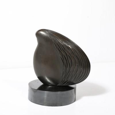 Mid Century Modernist Amorphic Ripple Bronze Sculpture signed V R 3 3