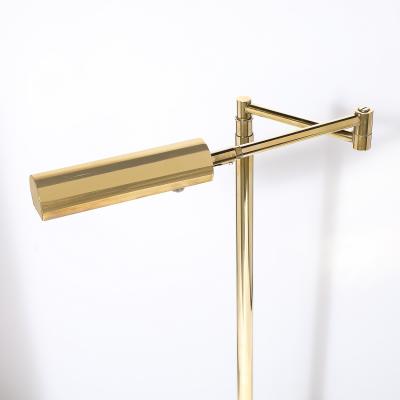 Mid Century Modernist Articulating Floor Lamp in Polished Brass