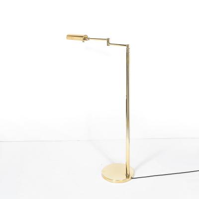 Mid Century Modernist Articulating Floor Lamp in Polished Brass