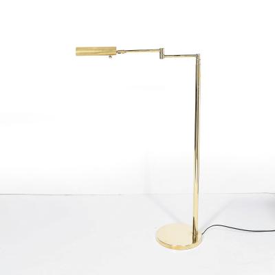 Mid Century Modernist Articulating Floor Lamp in Polished Brass