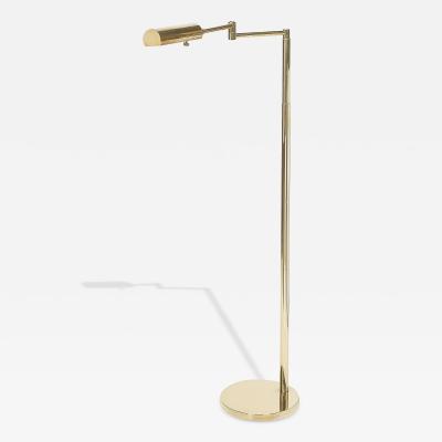Mid Century Modernist Articulating Floor Lamp in Polished Brass