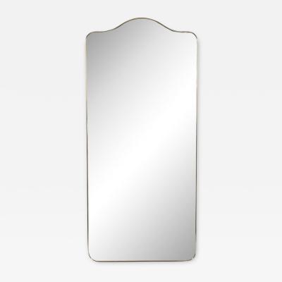 Mid Century Modernist Brass Wrapped Mirror W Rounded Arch Motif