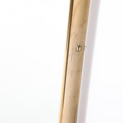 Mid Century Modernist Brass Wrapped Mirror w Curvilinear Tapered Form