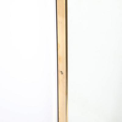 Mid Century Modernist Brass Wrapped Mirror w Curvilinear Tapered Form