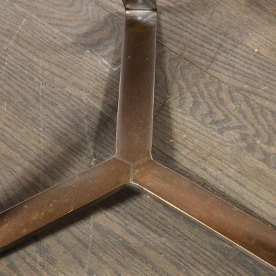 Mid Century Modernist Bronze Smoked Glass Cocktail Occasional Table
