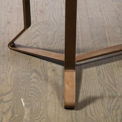 Mid Century Modernist Bronze Smoked Glass Cocktail Occasional Table