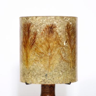 Mid Century Modernist Ceramic Table Lamp in Red Iron Oxide with Resin Shade