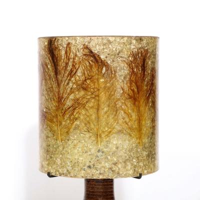 Mid Century Modernist Ceramic Table Lamp in Red Iron Oxide with Resin Shade