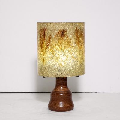 Mid Century Modernist Ceramic Table Lamp in Red Iron Oxide with Resin Shade