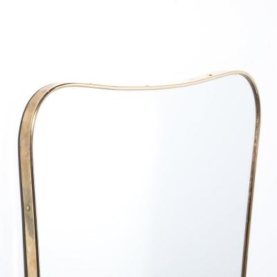 Mid Century Modernist Curvilinear Hourglass Form Brass Wrapped Mirror