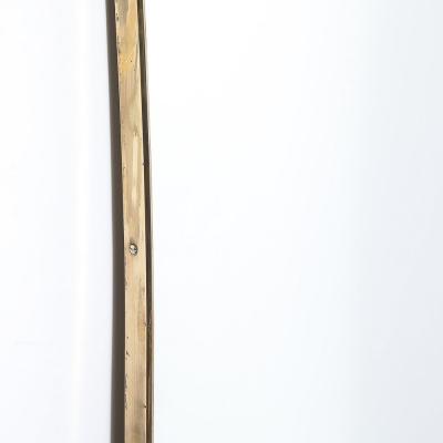 Mid Century Modernist Curvilinear Hourglass Form Brass Wrapped Mirror